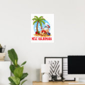 Mele Kalikimaka Santa Christmas Poster (Thuiskantoor)