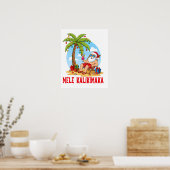 Mele Kalikimaka Santa Christmas Poster (Keuken)