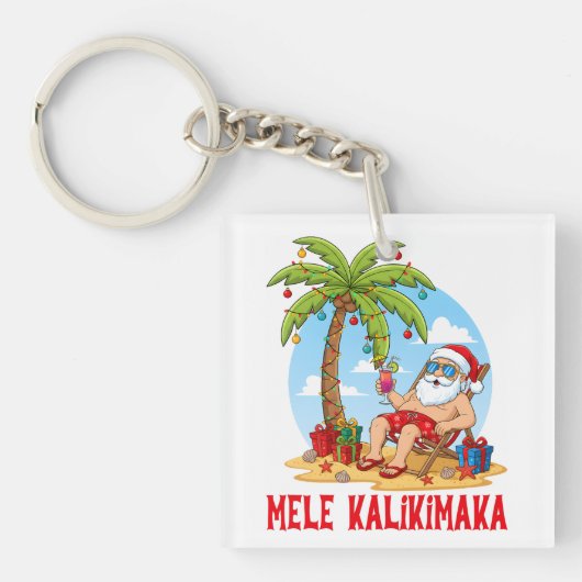 Mele Kalikimaka Santa Christmas Sleutelhanger (voorkant)