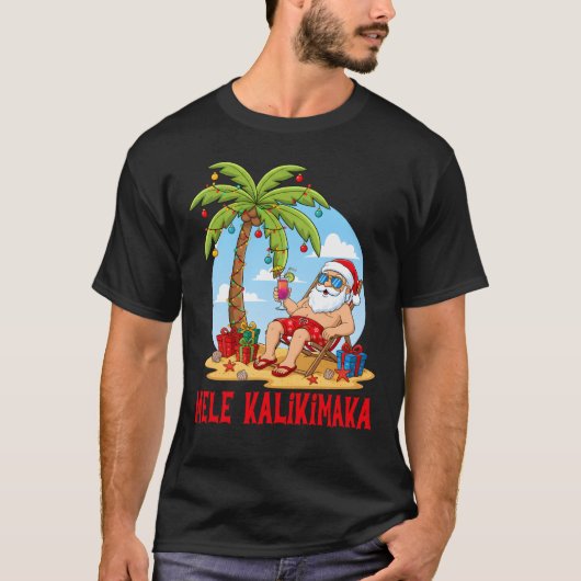 Mele Kalikimaka Santa Christmas T-shirt (Voorkant)