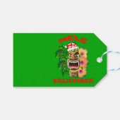 Mele Kalikimaka Santa Claus Tiki Cadeaulabel (Voorkant (Horizontaal))