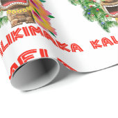 Mele Kalikimaka Santa Claus Tiki Cadeaupapier (Rol Hoek)