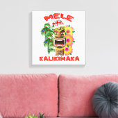 Mele Kalikimaka Santa Claus Tiki Canvas Afdruk (Insitu (Woonkamer))