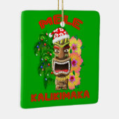 Mele Kalikimaka Santa Claus Tiki Keramisch Ornament (Rechts)