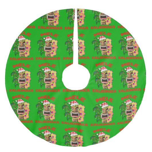Mele Kalikimaka Santa Claus Tiki Kerstboom Rok (Voorkant)