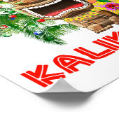 Mele Kalikimaka Santa Claus Tiki Poster (Hoek)