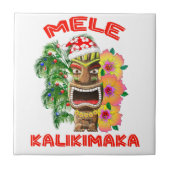 Mele Kalikimaka Santa Claus Tiki Tegeltje (Voorkant)