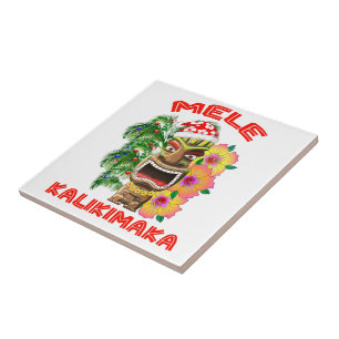 Mele Kalikimaka Santa Claus Tiki Tegeltje