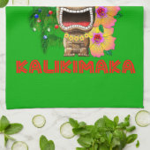 Mele Kalikimaka Santa Claus Tiki Theedoek (Gevouwen)