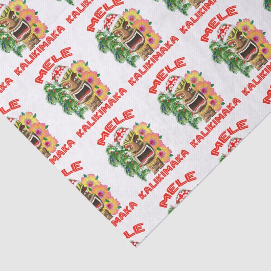 Mele Kalikimaka Santa Claus Tiki Tissuepapier (Detail)