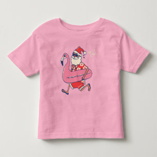 Mele Kalikimaka Santa Flamingo KerstGetaway Kinder Shirts