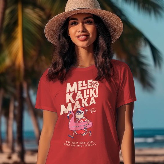Mele Kalikimaka Santa Flamingo KerstGetaway T-shirt