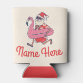 Mele Kalikimaka Santa Flamingo KerstGetaways Blikjeskoeler (Achterkant)