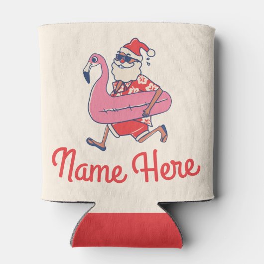Mele Kalikimaka Santa Flamingo KerstGetaways Blikjeskoeler (Achterkant)