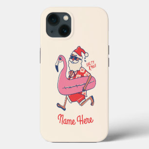 Mele Kalikimaka Santa Flamingo KerstGetaways Case-Mate iPhone Case