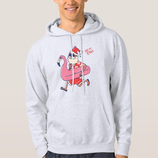 Mele Kalikimaka Santa Flamingo KerstGetaways Hoodie (Voorkant)