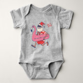 Mele Kalikimaka Santa Flamingo KerstGetaways Romper (Voorkant)