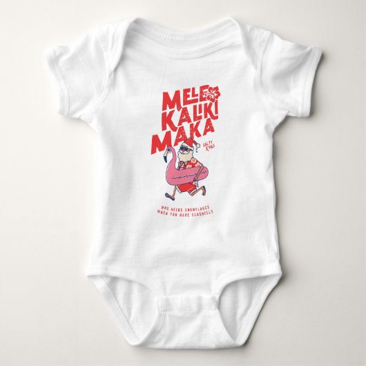 Mele Kalikimaka Santa Flamingo KerstGetaways Romper (Voorkant)
