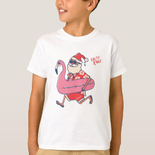 Mele Kalikimaka Santa Flamingo KerstGetaways T-shirt