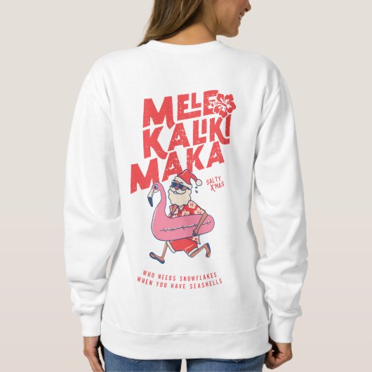 Mele Kalikimaka Santa Flamingo KerstGetaways Trui (Achterkant)