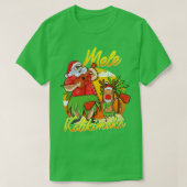 Mele Kalikimaka Santa Hawaiian Kerstmis in juli H T-shirt (Design voorkant)