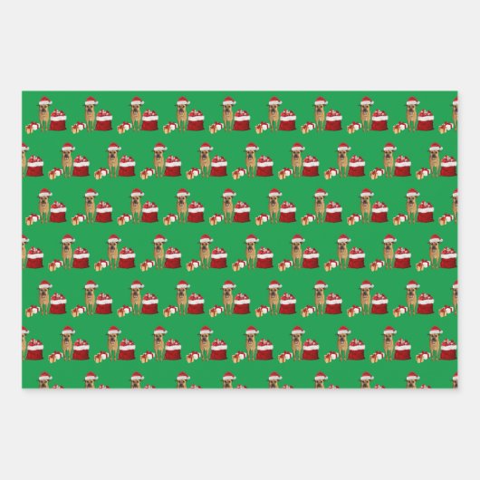 Mele Kalikimaka, Santa Hond en Kerstmis Open haard Inpakpapier Vel (Voorkant 3)