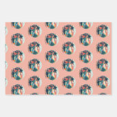 Mele Kalikimaka, Santa Hond en Kerstmis Open haard Inpakpapier Vel