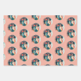 Mele Kalikimaka, Santa Hond en Kerstmis Open haard Inpakpapier Vel