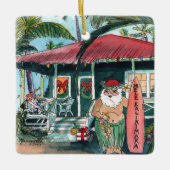 Mele Kalikimaka Santa Kerstplein Keramisch Ornament (Voorkant)