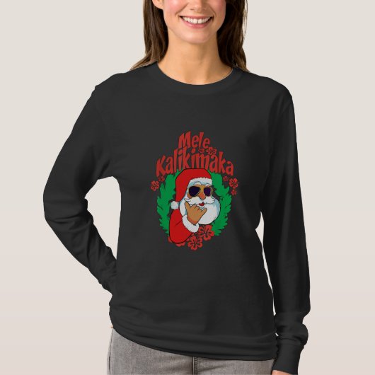 Mele Kalikimaka Santa Kerstpyjama Funny T-shirt (Voorkant)