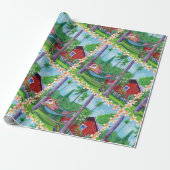 Mele Kalikimaka Santa op vakantie in Hawaï Cadeaupapier (Uitgerold)