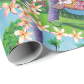 Mele Kalikimaka Santa op vakantie in Hawaï Cadeaupapier (Rol Hoek)