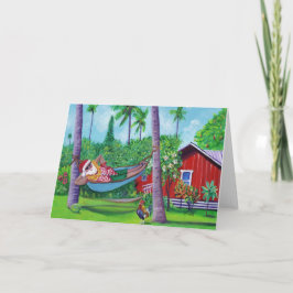 Mele Kalikimaka Santa op vakantie Vakantie Kaart