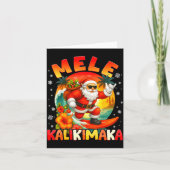 Mele Kalikimaka Santa Rock On Hawaii Christmas Xma Kaart (Voorkant)