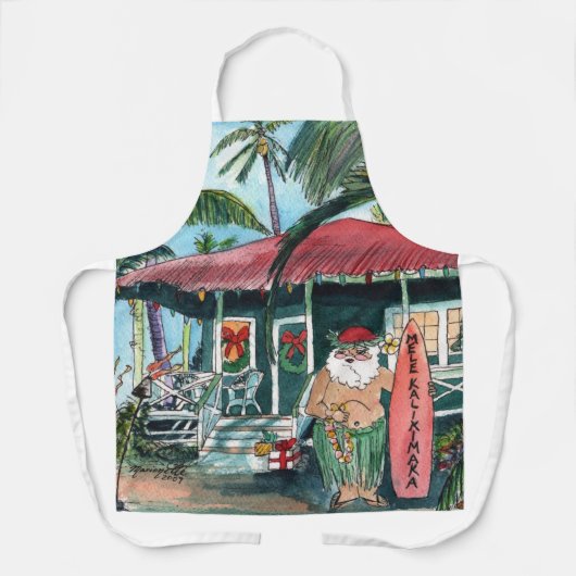 Mele Kalikimaka Santa Schort (Voorkant)