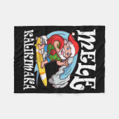Mele Kalikimaka Santa Surfing Hawaii Christmas Fleece Deken (Voorkant (Horizontaal))
