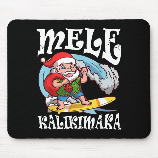 Mele Kalikimaka Santa Surfing Hawaii Christmas  Muismat (Voorkant)
