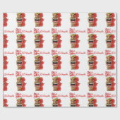 Mele Kalikimaka Santa Tiki Cadeaupapier (Vlak)