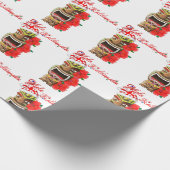 Mele Kalikimaka Santa Tiki Cadeaupapier (Hoek)