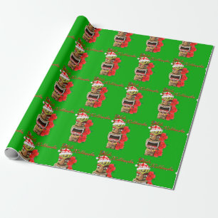Mele Kalikimaka Santa Tiki Cadeaupapier