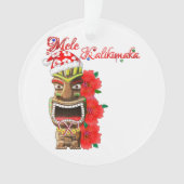 Mele Kalikimaka Santa Tiki Ornament (voorkant)