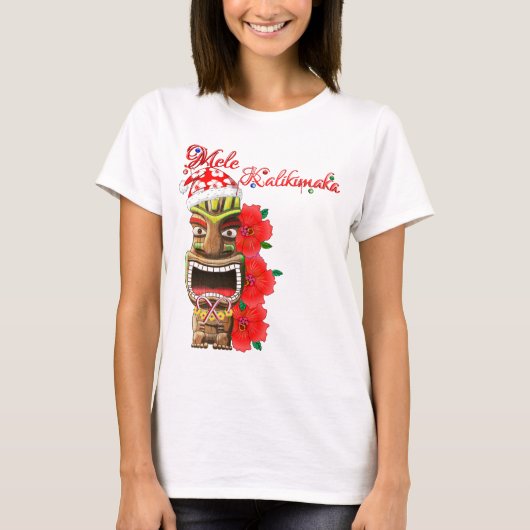 Mele Kalikimaka Santa Tiki T-shirt (Voorkant)