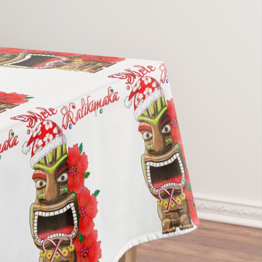 Mele Kalikimaka Santa Tiki Tafelkleed (Voorbeeld)