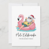 Mele Kalikimaka Santa Tropical Beach Kerstmis Feestdagenkaart (Voorkant)