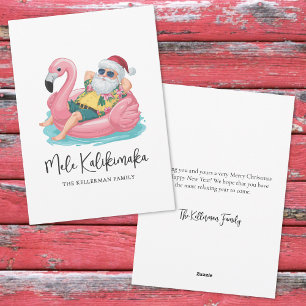 Mele Kalikimaka Santa Tropisch Strand Kerstmis Feestdagenkaart
