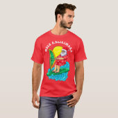 Mele Kalikimaka Santa Wind Surfende Kerstmis T-shirt (Voorkant volledig)