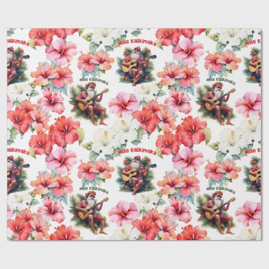 Mele Kalikimaka Santa Wrapping Papier (Vlak)