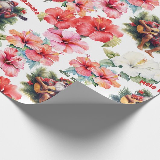 Mele Kalikimaka Santa Wrapping Papier (Hoek)