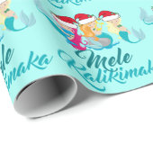 Mele Kalikimaka Schattige Strand Kerstmis Cadeaupapier (Rol Hoek)