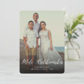 Mele Kalikimaka Script Moderne kerstfoto Feestdagenkaart (Staand voorkant)